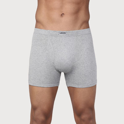 Levi's Men Pure Cotton Long Length Trunk | Ultrasoft Waistband | Light Grey Melange - S