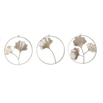 Golden Leaves Ring Wall Decor Set Of 3