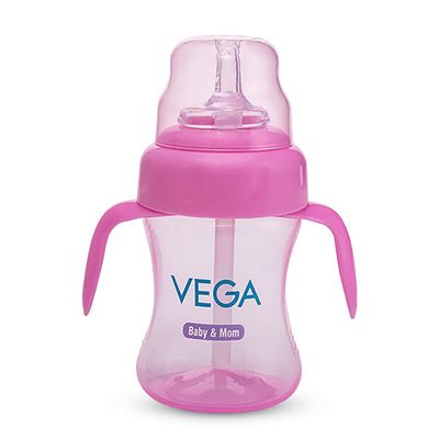 Vega Baby & Mom Straw Sippy Cup - Pink | Bpa-Bps Free | Vbwa3-05