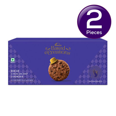 Sunfeast Baked Creations Rich Choco Chip Flavoured Biscuits | Artificial Colour-free Combo