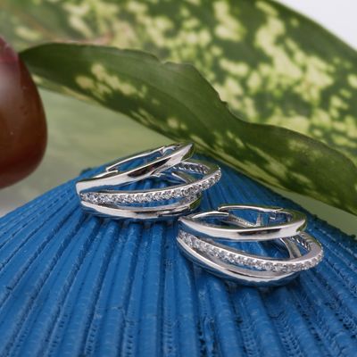 Silverfiire Sterling Silver J Earrings