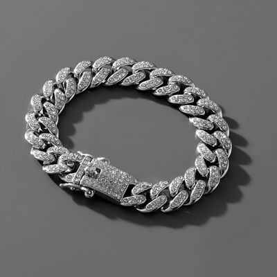 Men's Studded Bracelet Silver Regular