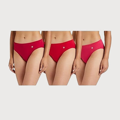 Van Heusen Women Cotton Dark Assorted Solid Moderate Coverage Bikini Panty | Pack of 3 - XL