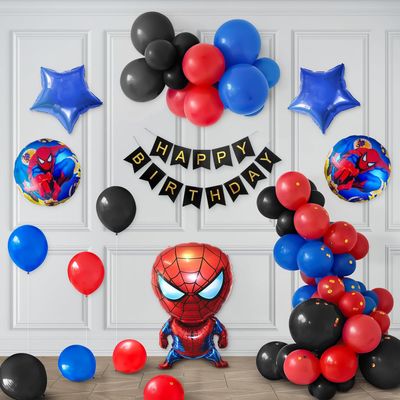 Spiderman Theme Birthday Decor With Foil Balloon Set | Special You