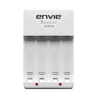 (ECR-20) Beetle Wall Battery Charger for AA & AAA (Ni-MH/Ni-CD) Rechargeable Batteries with LED Indicators, Charge 2 or 4 Batteries at a Time