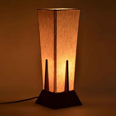 Pyramid Table Lamp In Sheesham Wood | 35.6 cm