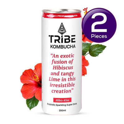 Tribe Naturally Sparkling Probiotic Herbal Green Tea With Hibiscus & Lemon Kombucha Combo