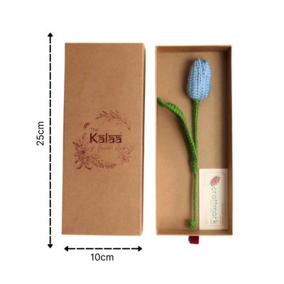 Handcrafted Crochet Solo Tulip Gift Box | The Kalaa Store