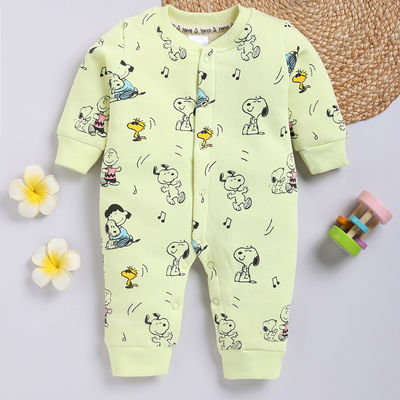 Peanuts Printed Romper Infant Girls | Green - 0 - 3 Month