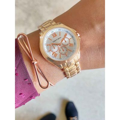Carole Rosegold Watch Bracelet Stack