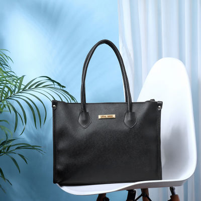 Women's Textured Tote Bag | LB1682 | Black