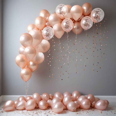 Rose Gold Balloon Combo Set Of 25