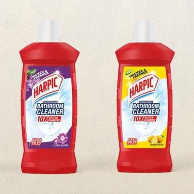 Disinfectant Bathroom Cleaner Liquid Floral(1l) & Harpic Disinfectant Bathroom Cleaner Liquid Lemon(1l) Combo
