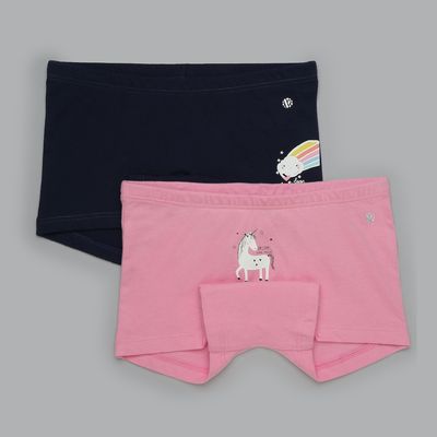 Van Heusen Girls Printed Boyshorts | No Marks Waistband | Assorted | 7-8 Years