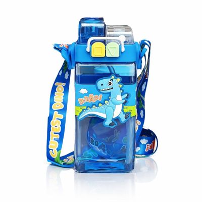 Double Mouthed Dino Water Bottle | Blue | 520 ml