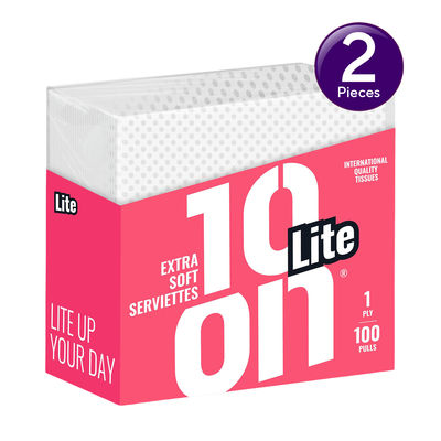 10'ON Lite Table Top Tissue Napkins | 100 Pulls | 1 Ply Combo