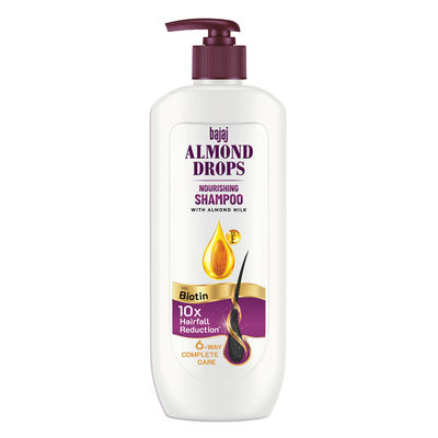 Bajaj Almond Drops Nourishing Shampoo | Almond Milk & Biotin | 10 x Hairfall Reduction