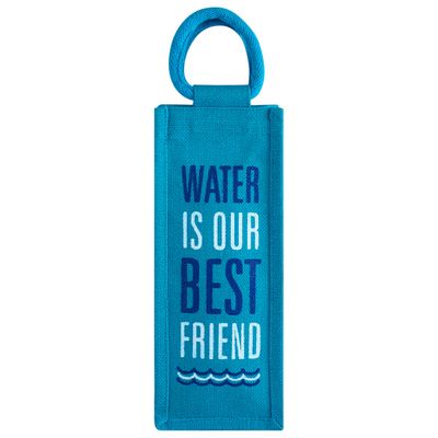 Carry Bag - Bottle Bag Best Friend | Eco-friendly | Turquoise Blue | 14 x 5 x 4.5