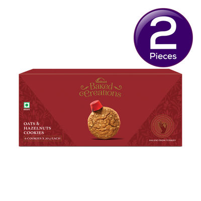 Sunfeast Baked Creations Oats and Hazlenut Flavoured Biscuits | Artificial Colour-free Combo
