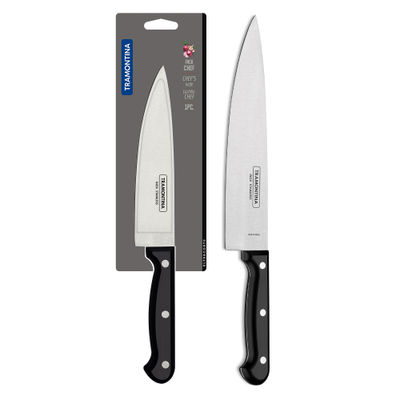 Ultracorte Stainless Steel Chef Knife/,15cm/5.9 inch | Black | Straight/Plain Edge | Antimicrobial |Polypropylene Handle |Dishwasher Safe | 5 Year Warranty | Made in Brazil
