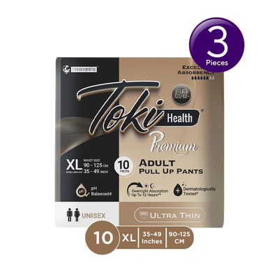 Ultra Thin Premium Pull Up Adult Diapers | Size XL |Waist 35-49 Inches |Pack Of 10 Combo