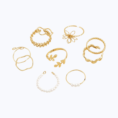 Women Gold-Plated Stackable Finger Rings