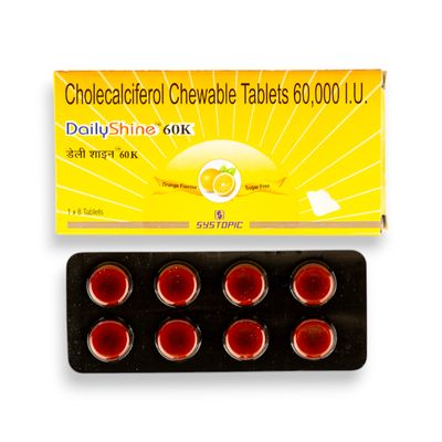 60K Orange Flavour Sugar Free Vitamin D3 Chewable Tablet