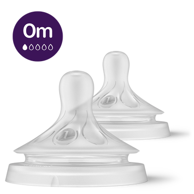 Philips Avent Natural Response Bottle Teat | Flow 1 | 0m+ | Pack of 2 | SCY961/02