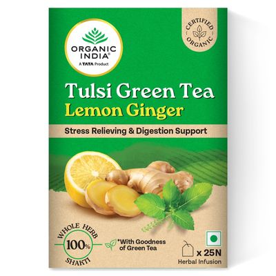Tulsi Green Tea Lemon Ginger Herbal Infusion Bags