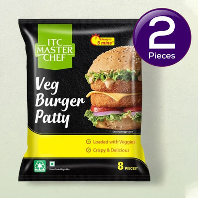 ITC Master Chef Veg Burger Patty | Loaded with Veggies | Crispy & Delicious | 8 pieces Combo