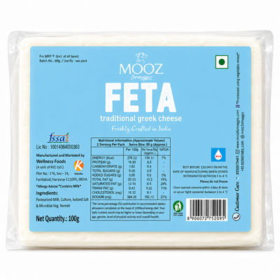 Mooz Feta High Protein & Low Salt | Zero Preservatives | Safe For Kids | Best For Salads