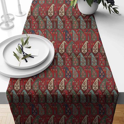Poly Cotton Dining Table Runner | Red | 33 x 152 cm