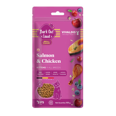 Premium Kitten Dry FOOD | Salmon & Chicken | Hairball Control