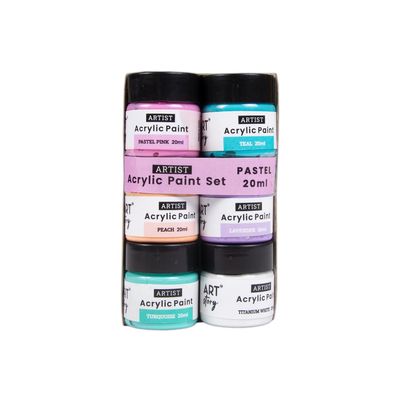 Acrylic Colour Set Pastel 6 Colors x 20 ml Each