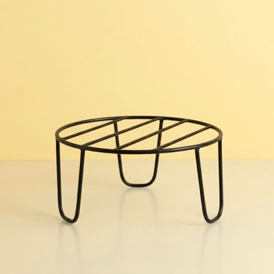 Circular Metal Plant Stands | Pack of 1 | Black | Size: 8Inch x 4Inch
