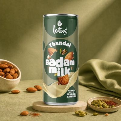 Lotus Thandai Badam Milk | With Real Bits Of Almonds And Saffron