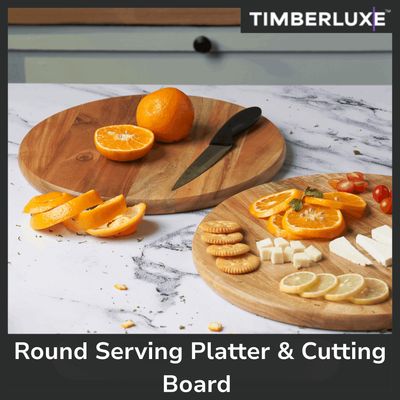 Round Serving Platter & Cutting Board | 12 in