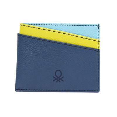 Men's Logo Leather Card Holder | Navy - One Size