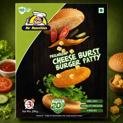Premium Cheese Burst Burger Patty | 20g Protein
