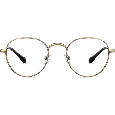 Unisex Solid Metal Computer Glasses | Gold - S