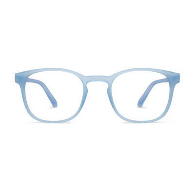 Unisex Solid Plastic Computer Glasses | Blue Sky - L