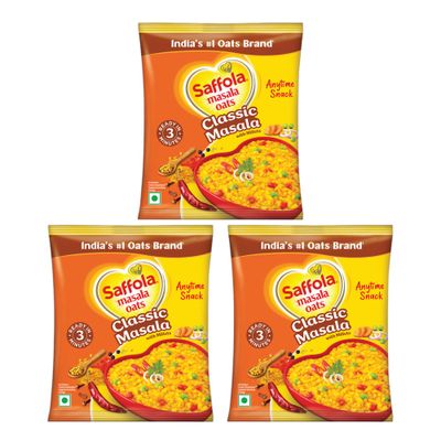 Saffola Masala Oats |Classic Masala | Anytime Snack | Ready in 3 mins | Millets Goodness Combo