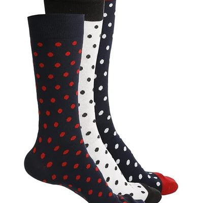 Louis Stitch Men's Polka Dot Cotton Blend Socks | Assorted - Free Size