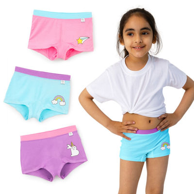 Superbottoms Supersoft Girls Boyshort | 6-8y | Stretchy & Breathable - Pack of 3 | Assorted