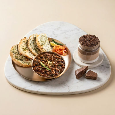 Chole Kulche + Chocolate Mousse