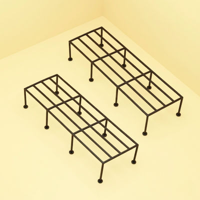 Metal Plant Stands for Home & Balcony | Black | Set of 2 | Size: 24Inch x 8.5Inch