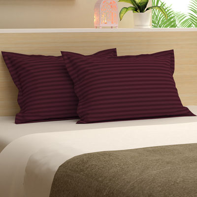300 Tc Satin Pillow Cover Set | Maroon