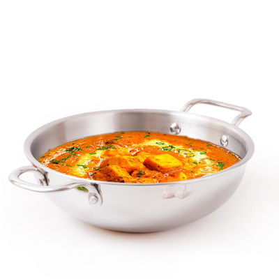 Triply Stainless Steel Kadai/Kadhai | Large, 26cm/10.2 inch, 4Ltr, 1.3kg