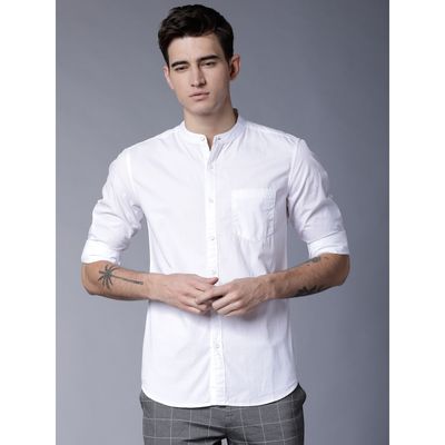 Men Slim Fit Casual Shirt | White | S