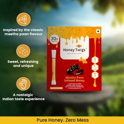 Meetha Paan Infused Honey 30 Twigs